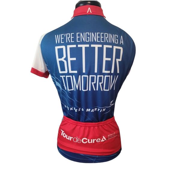 Lockheed Martin Cycling Jersey Women M Blue White Primal Wear Full Zip - Picture 3 of 8